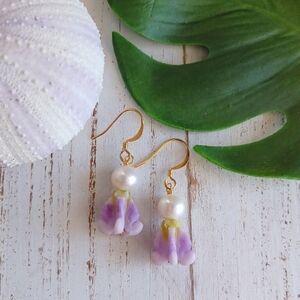 Crown Flower & Freshwater Pearl Earrings